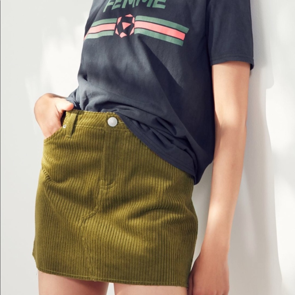 Urban Outfitters olive green Corduroy mini skirt!!